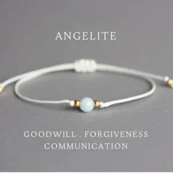 Natural Angelite Crystal Bracelet Women’s Spiritual Jewelry Goodwill Forgiveness